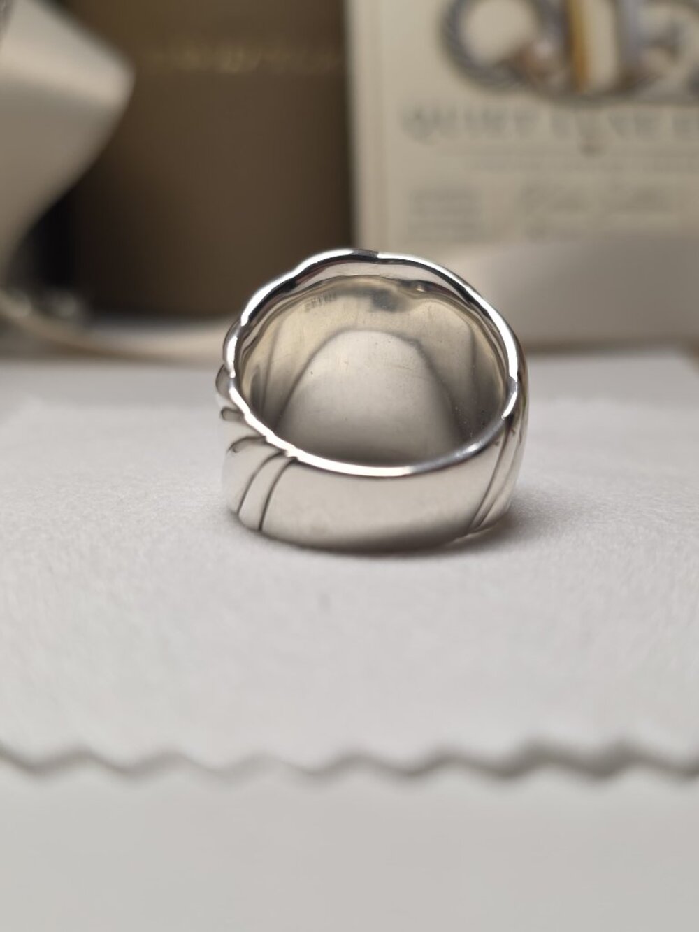 David Yurman Sculpted Cable Statement Ring 21mm Sterling Silver Size 7 - Picture 9 of 14